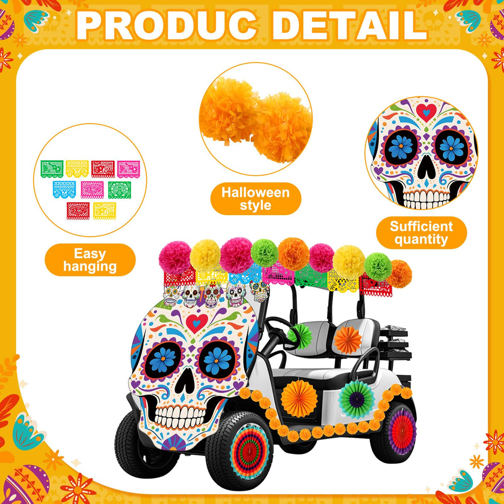 Suncalla skull backdrop full display mounted on a cart creating a bold focal point