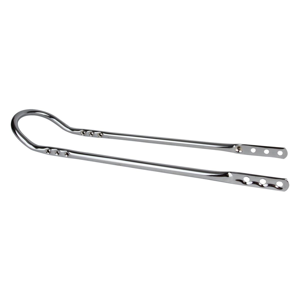 Sunlite polo saddle rail front view showing full 24-inch length and chrome finish for durable support