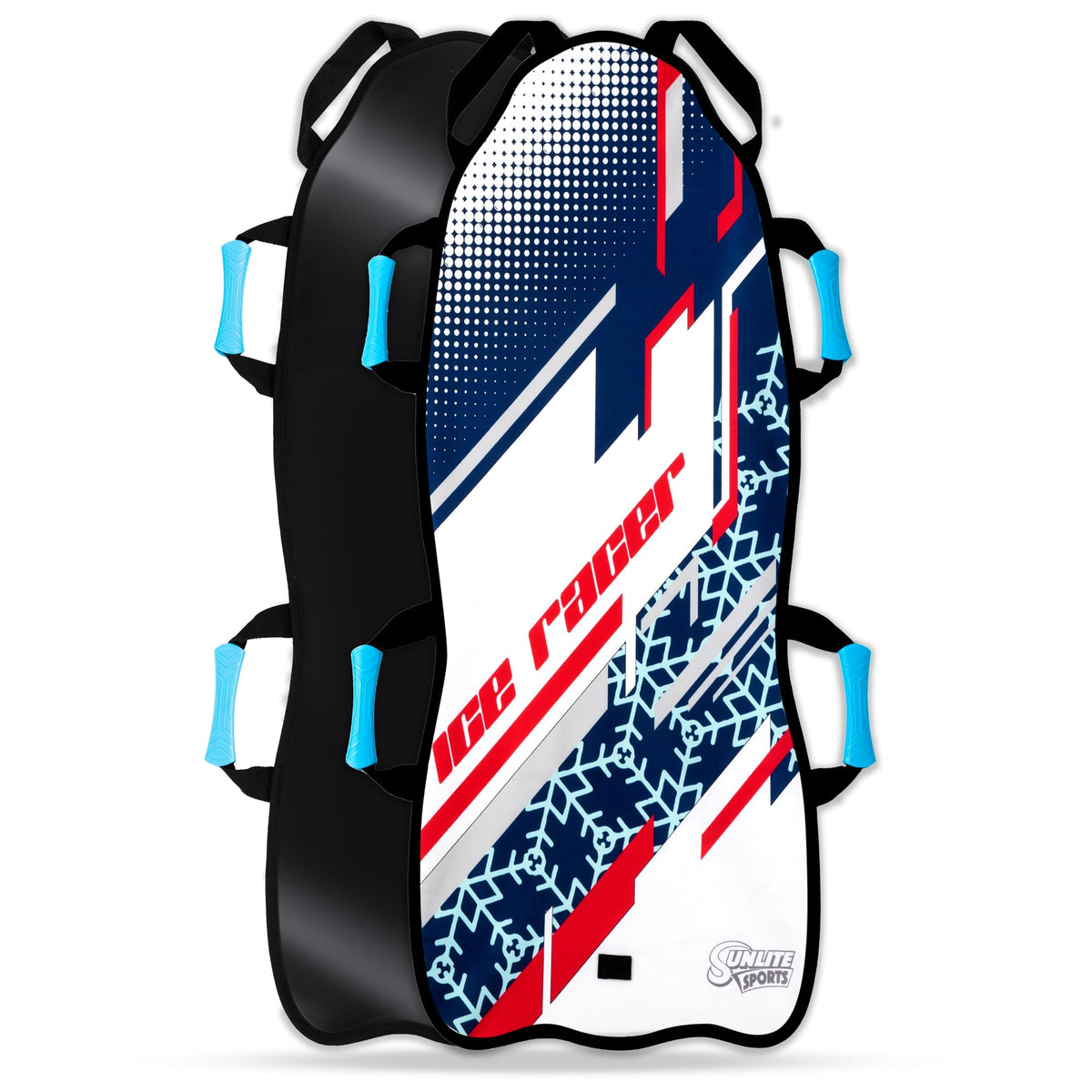 Sunlite Sports front view of unfolded sled shows portability and quick setup
