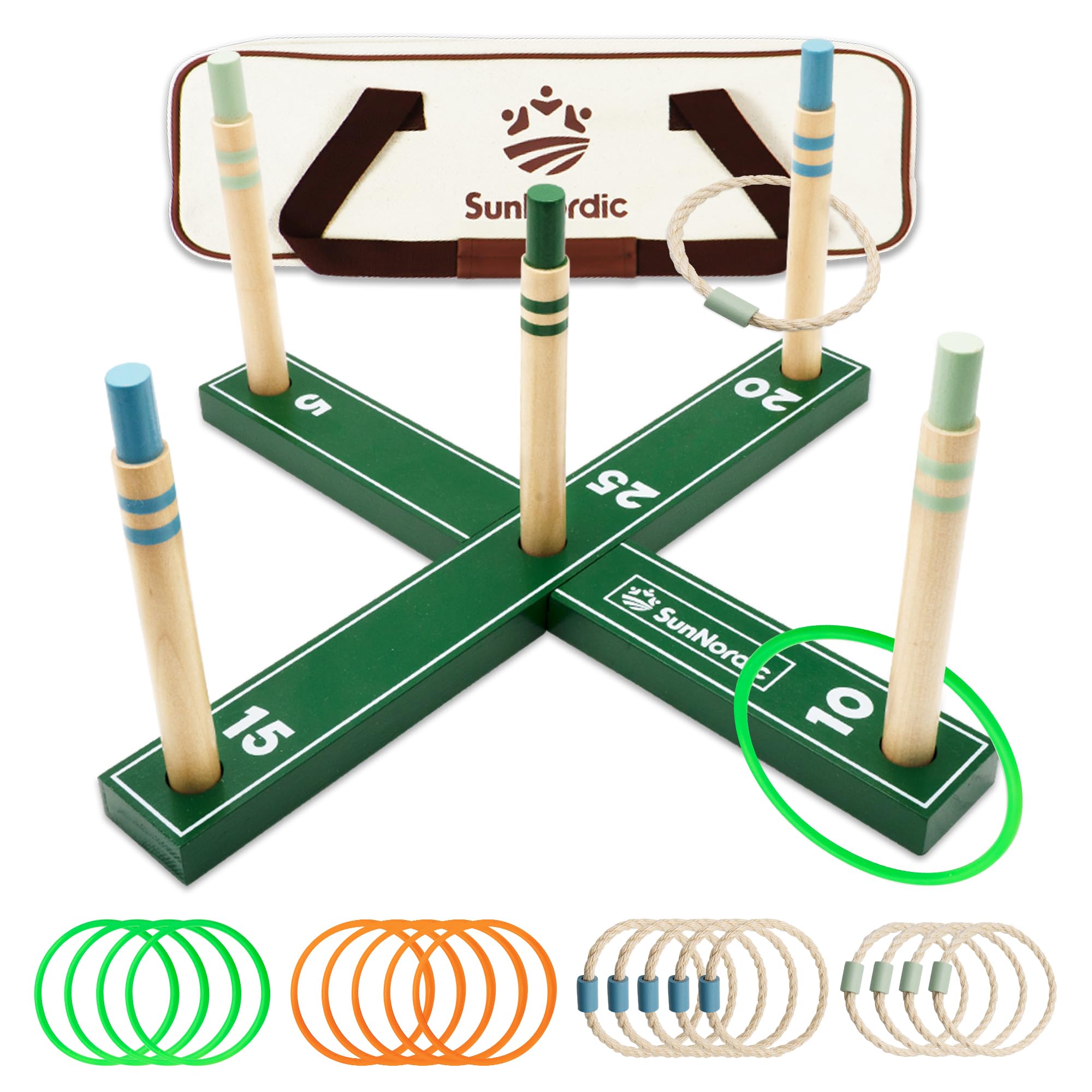 SunNordic front packaging showing complete ring toss kit and benefits