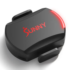 Sunny Health & Fitness sensor front view showing sleek, compact design and easy install benefit