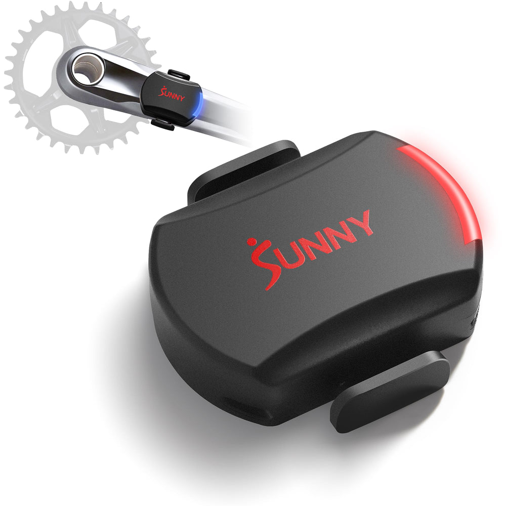 Sunny Health & Fitness front view of sensor showing compact design and quick install benefit