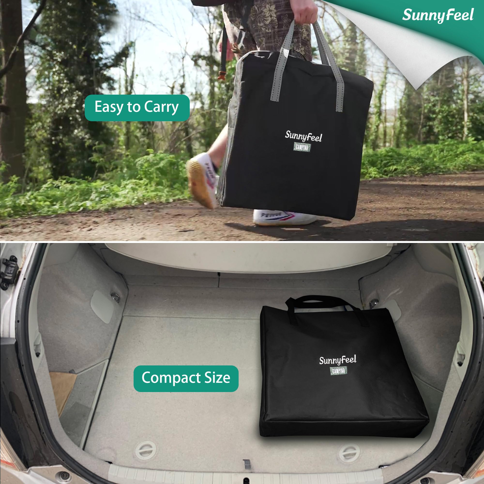 SUNNYFEEL packed in carry bag illustrating compact transport convenience
