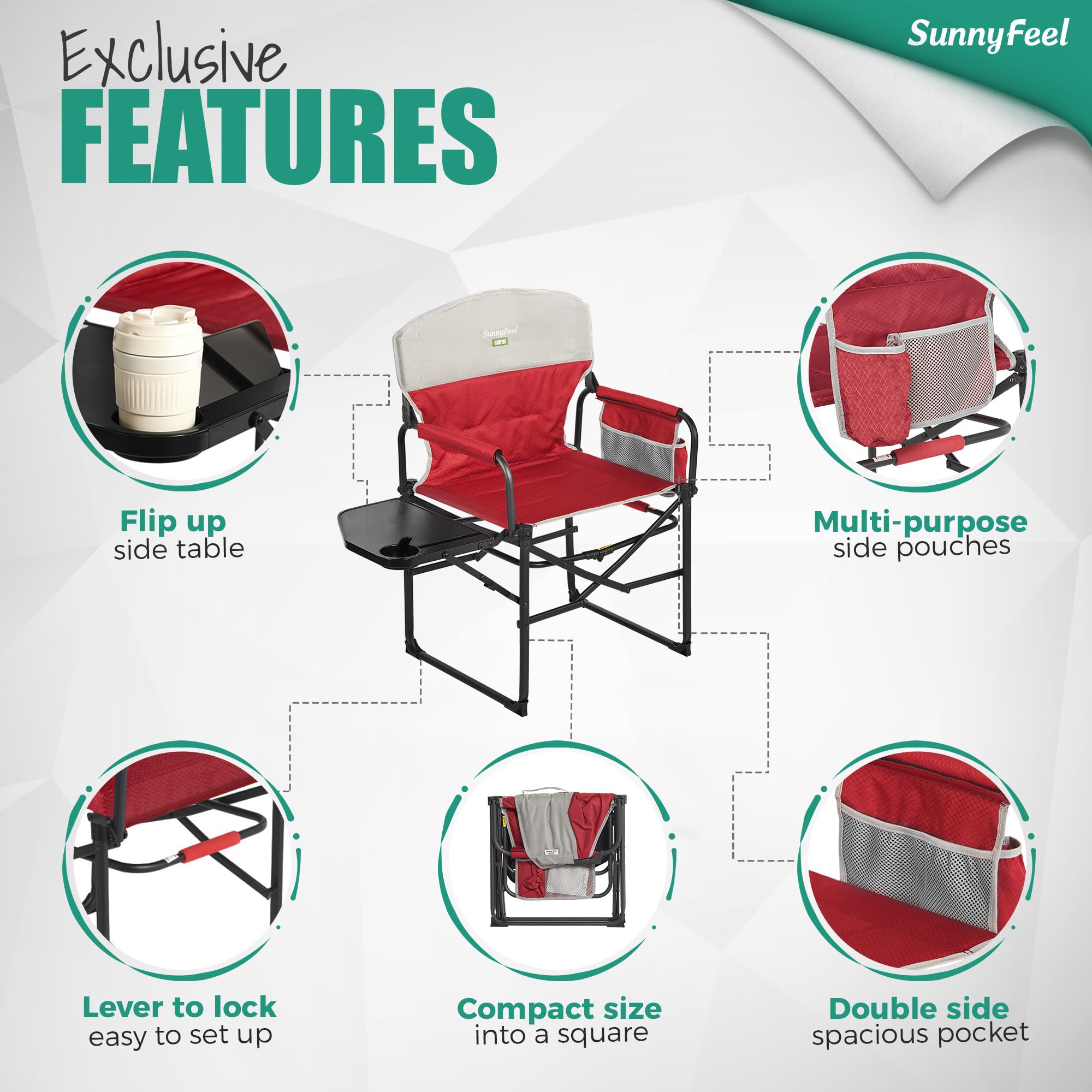 SUNNYFEEL chair with person seated showing scale and supportive construction benefit stability