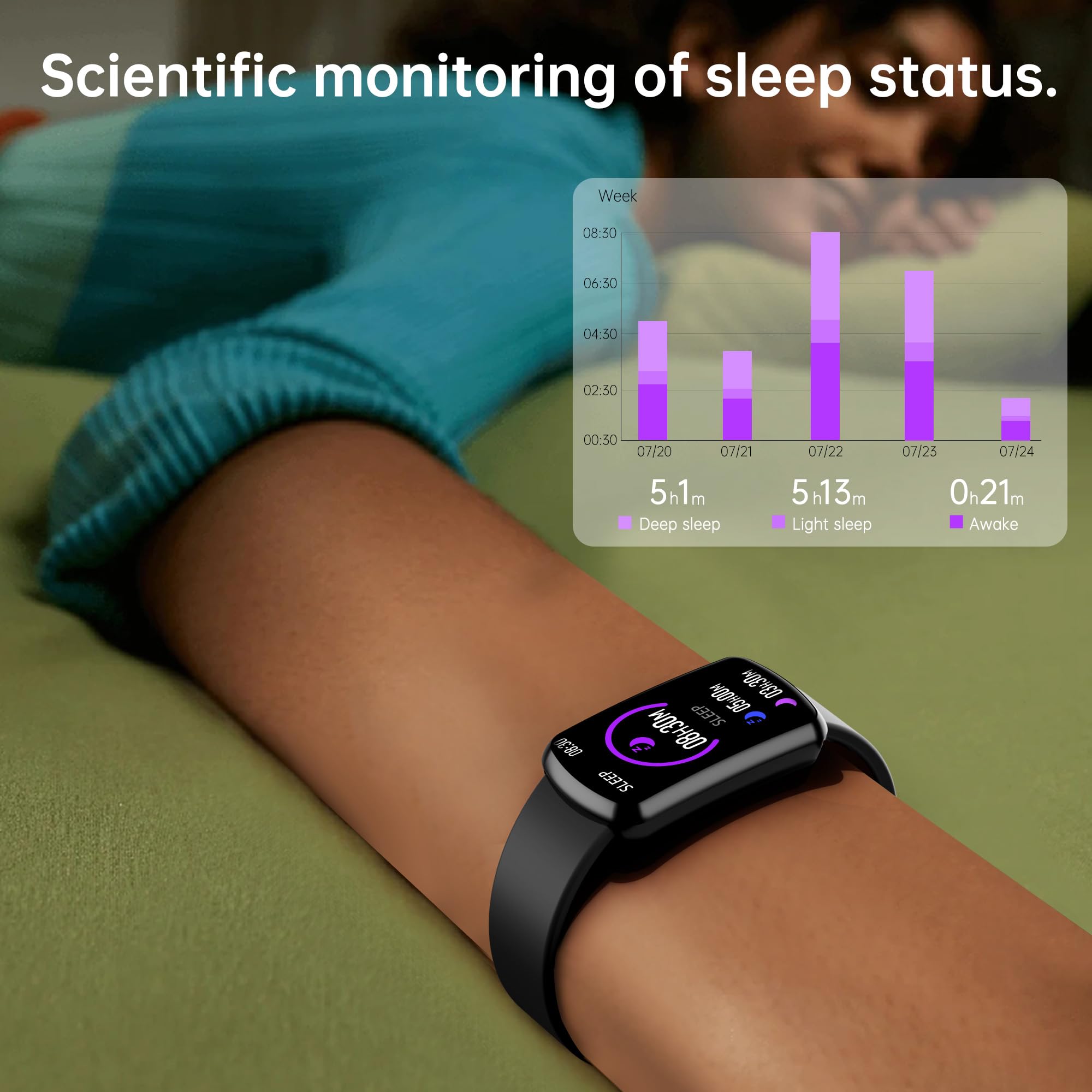 Sunorshop sleep tracking screen displaying stages to improve rest insights