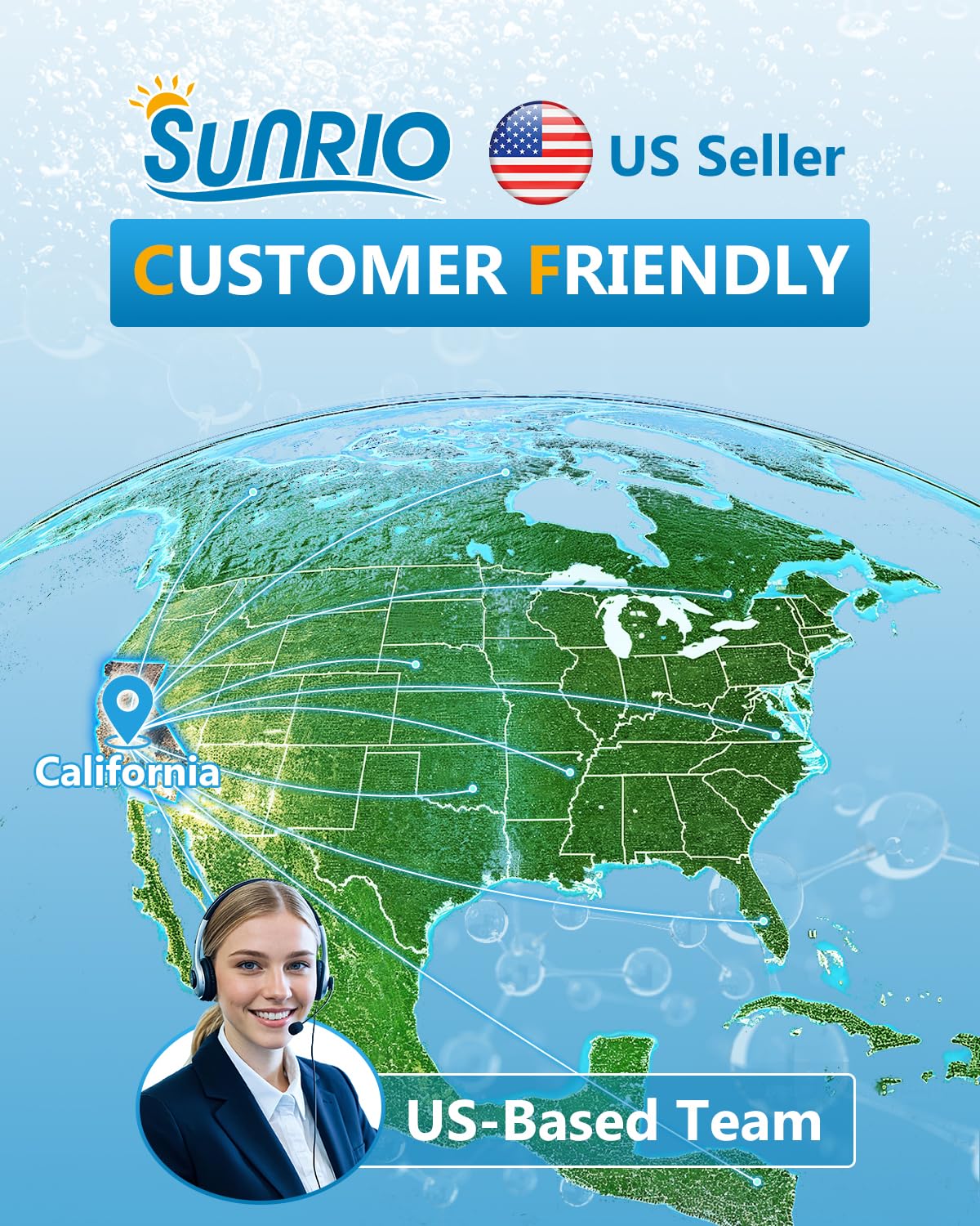 Sunrio top view highlighting spacious seat and high backrest for comfort