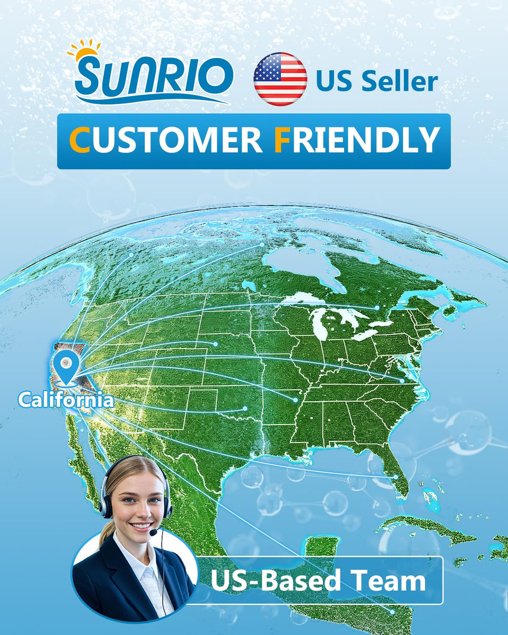 Sunrio top view highlighting spacious seat and high backrest for comfort