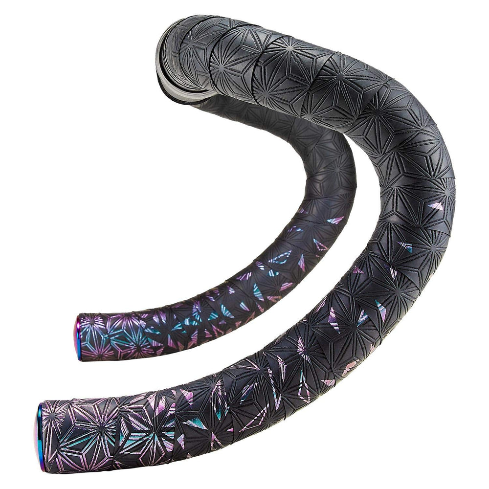 Supacaz Super Sticky Kush front packaging showing oil slick colors and benefits