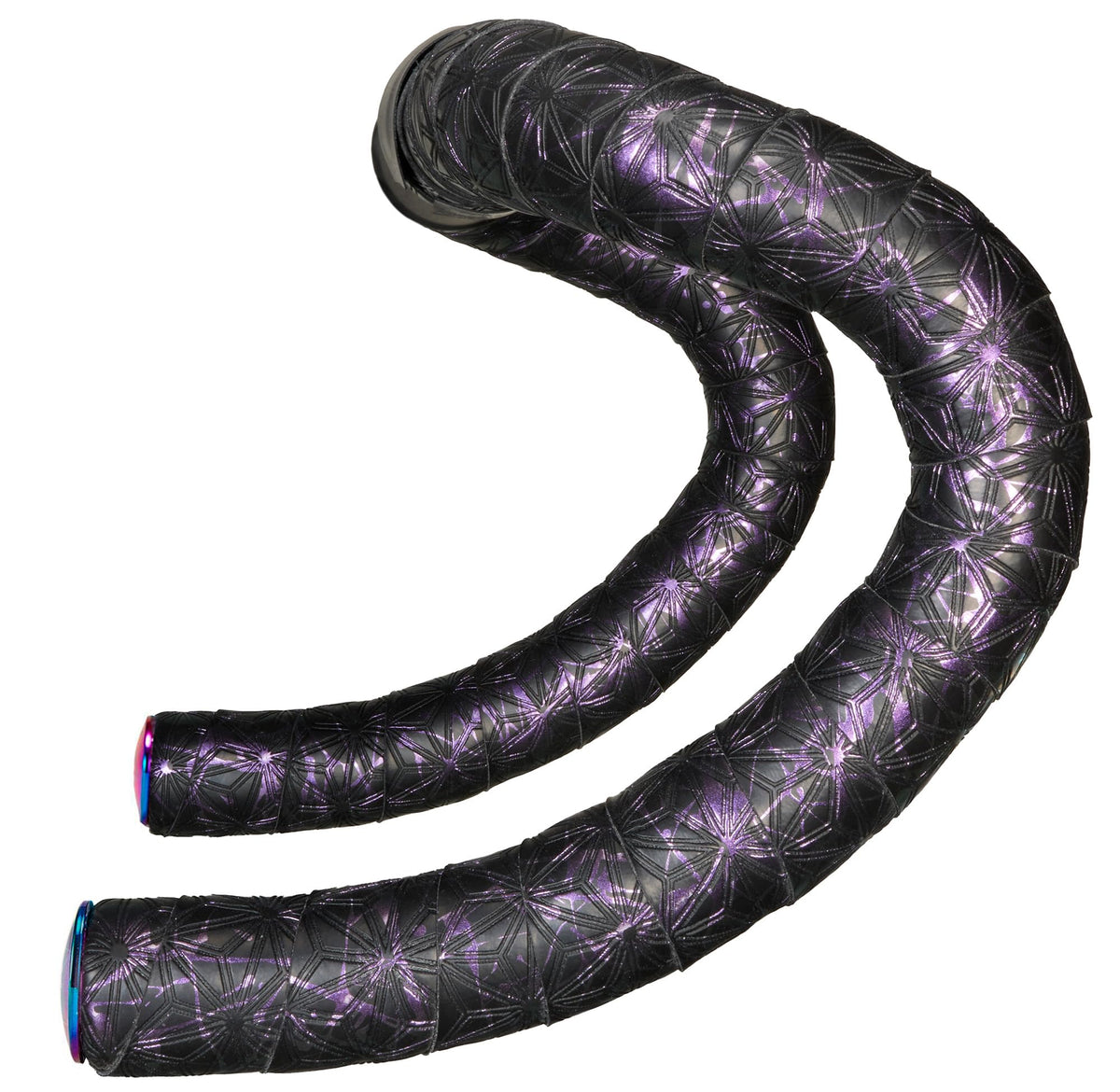 Supacaz Super Sticky Kush front wrap showing Oil Slick iridescent finish and stylish flair