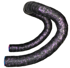 Supacaz Super Sticky Kush front wrap showing Oil Slick iridescent finish and stylish flair