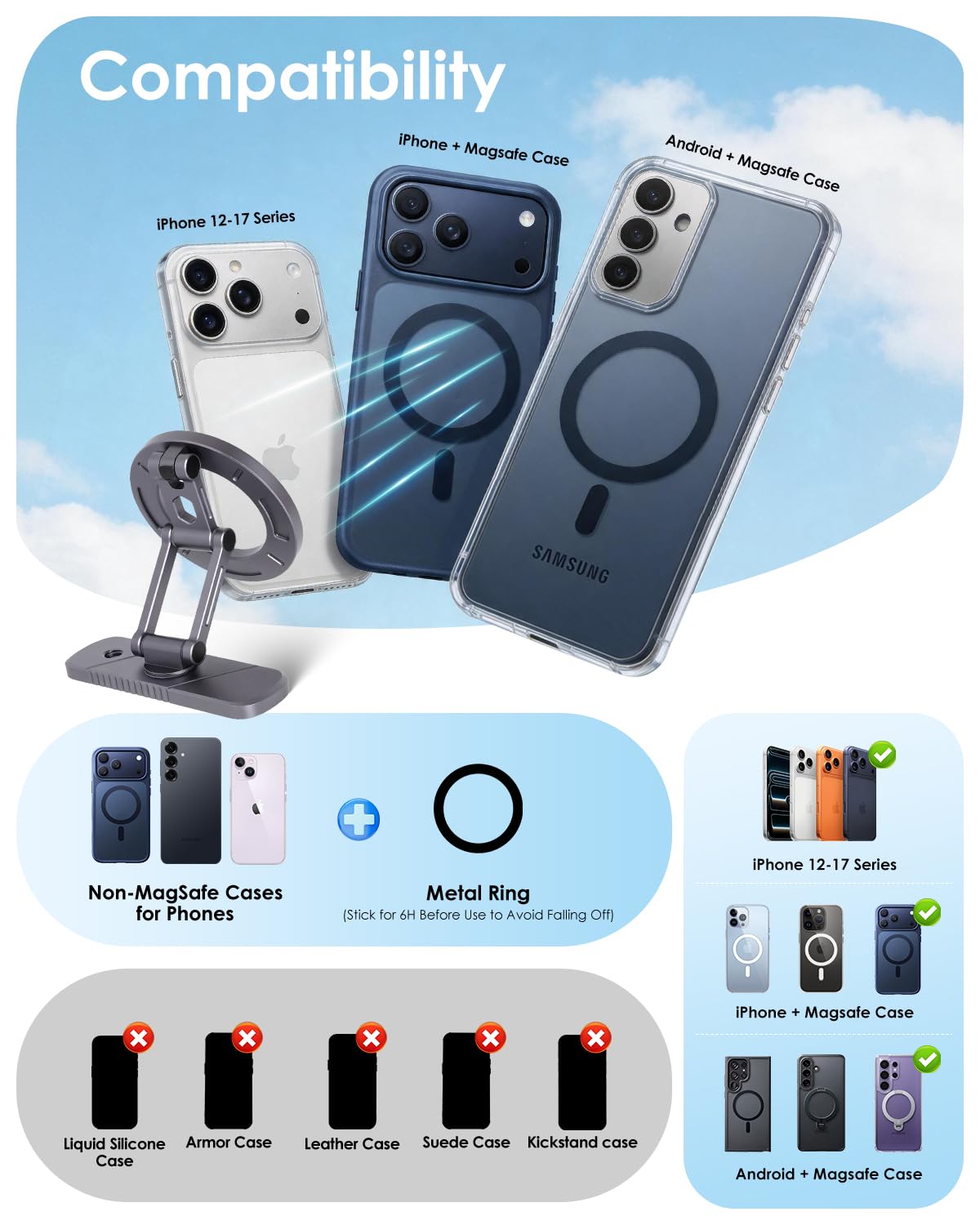 SUPBEE included accessories pouch with two metal rings and hex wrench for setup