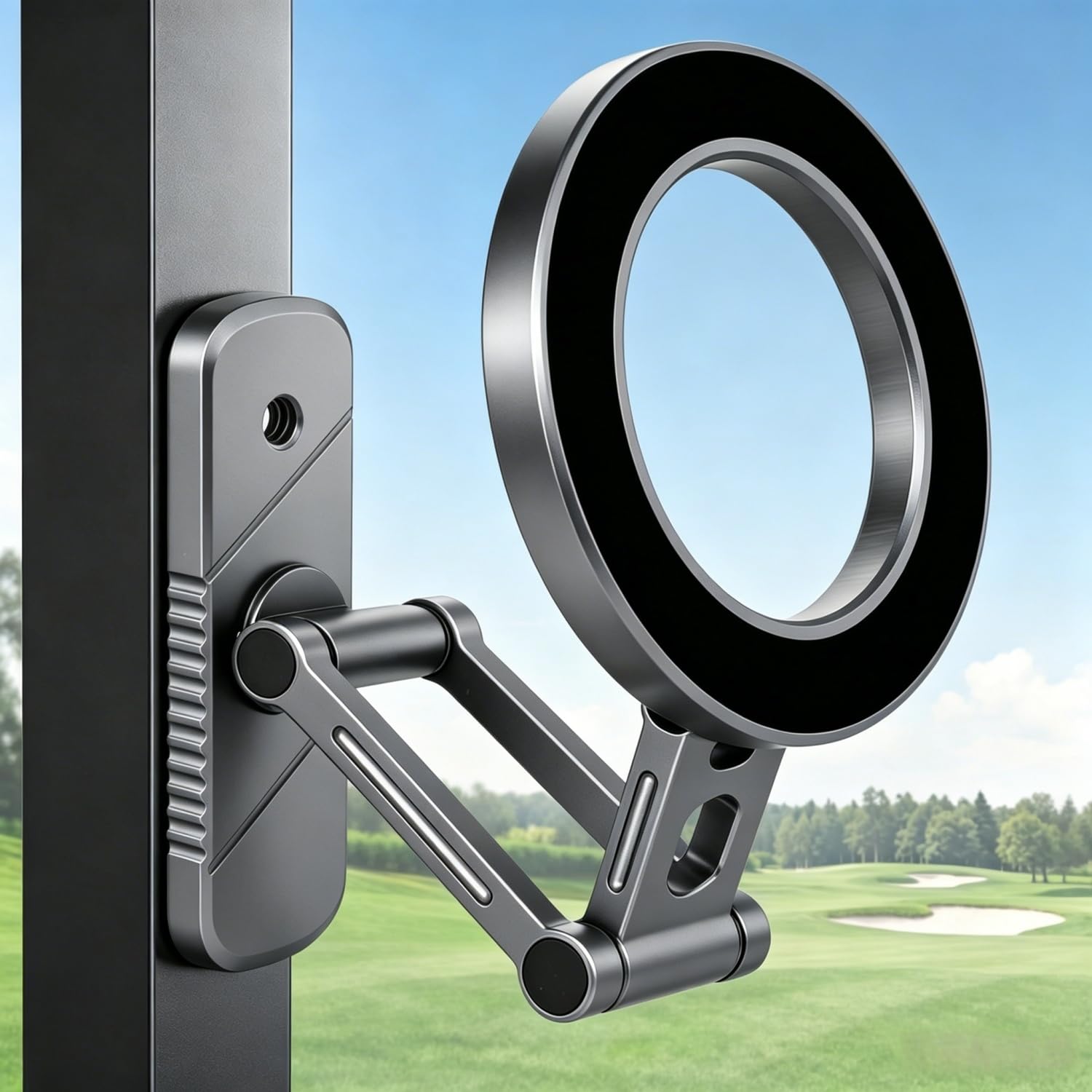SUPBEE front view of all-metal magnetic phone holder showing compact design and portability