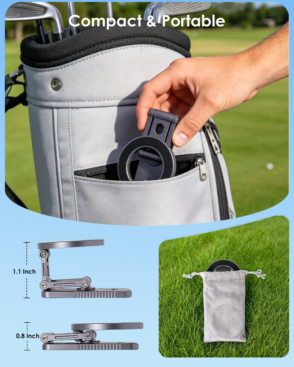 SUPBEE metal arm detail showing triple-fold construction and corrosion resistance