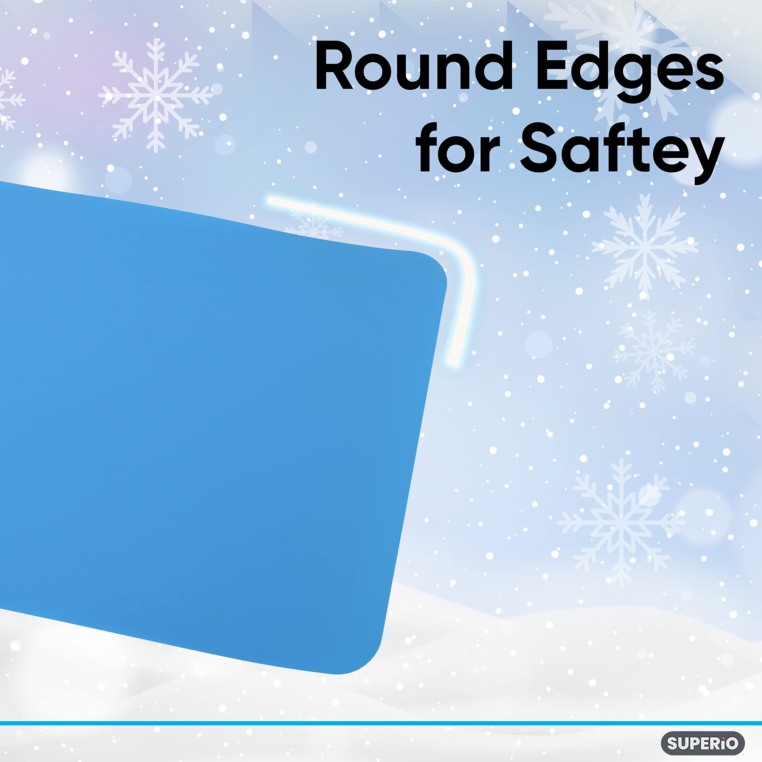 Superio snow slider mat with child riding down hill for fast fun
