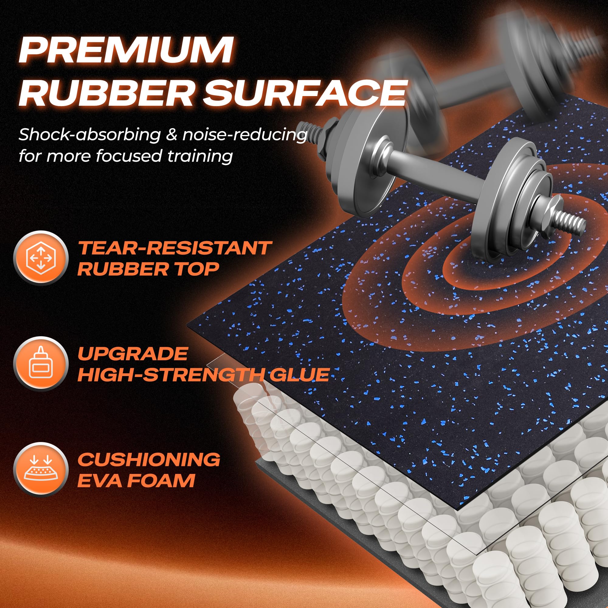 SUPERJARE mat under weight bench protecting floor from damage