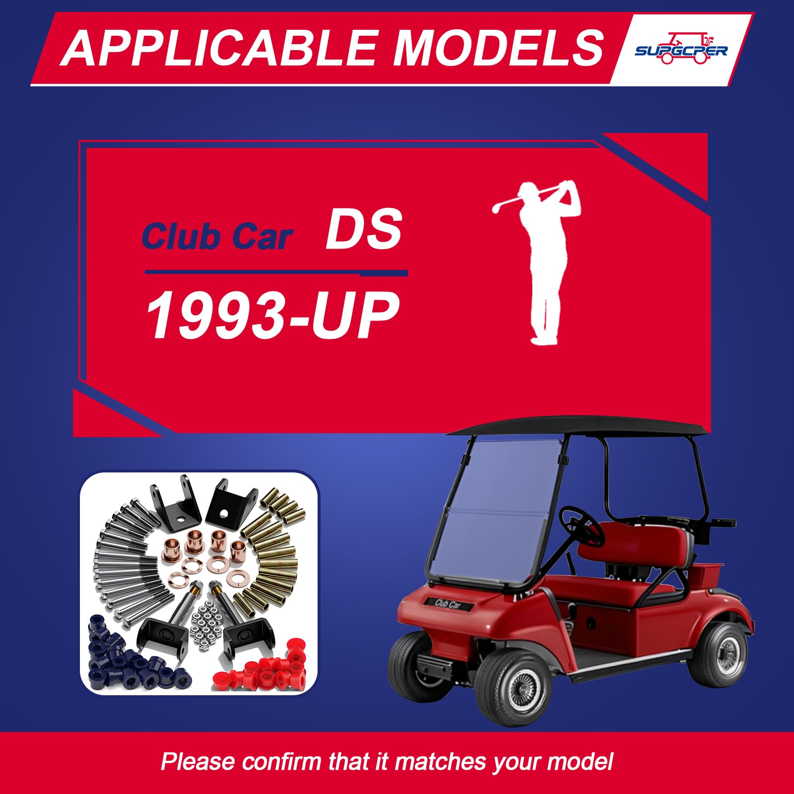SUPGCPER lifestyle image of a tech repairing a Club Car DS using the full SUPGCPER kit