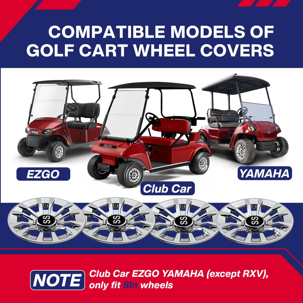 SUPGCPER side profile highlighting the six-spoke design for a modern cart appearance