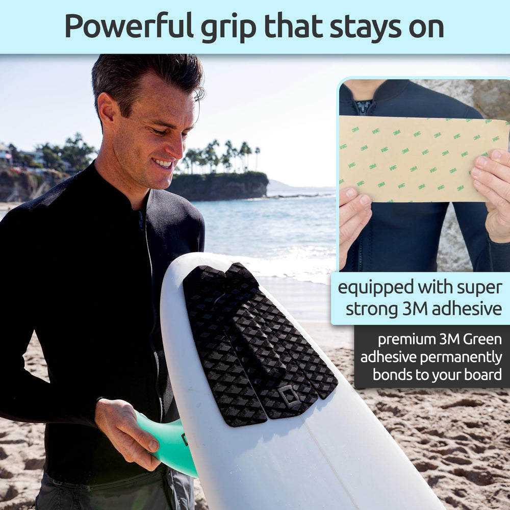 Surf Squared pad installed on a shortboard tail improving control during turns