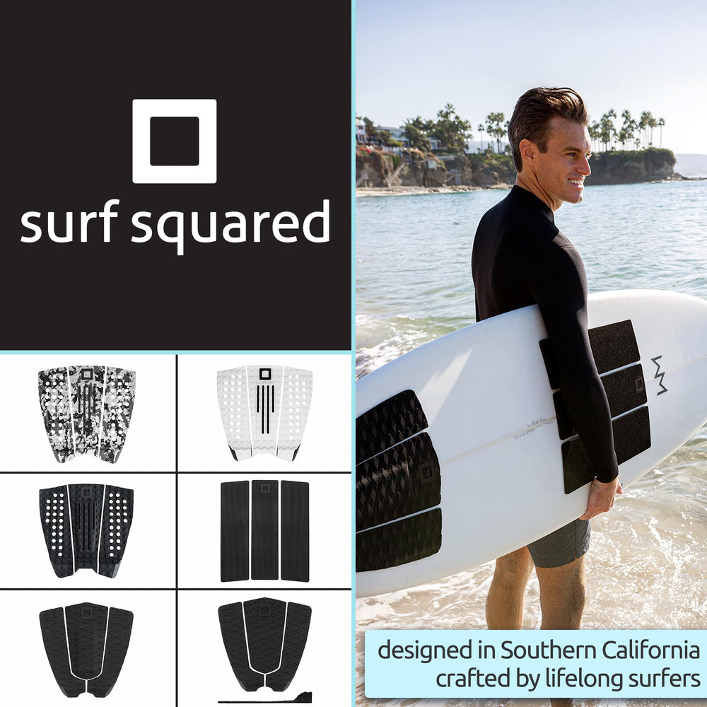 Surf Squared pad beside a ruler showing 12x12 inch scale for sizing clarity