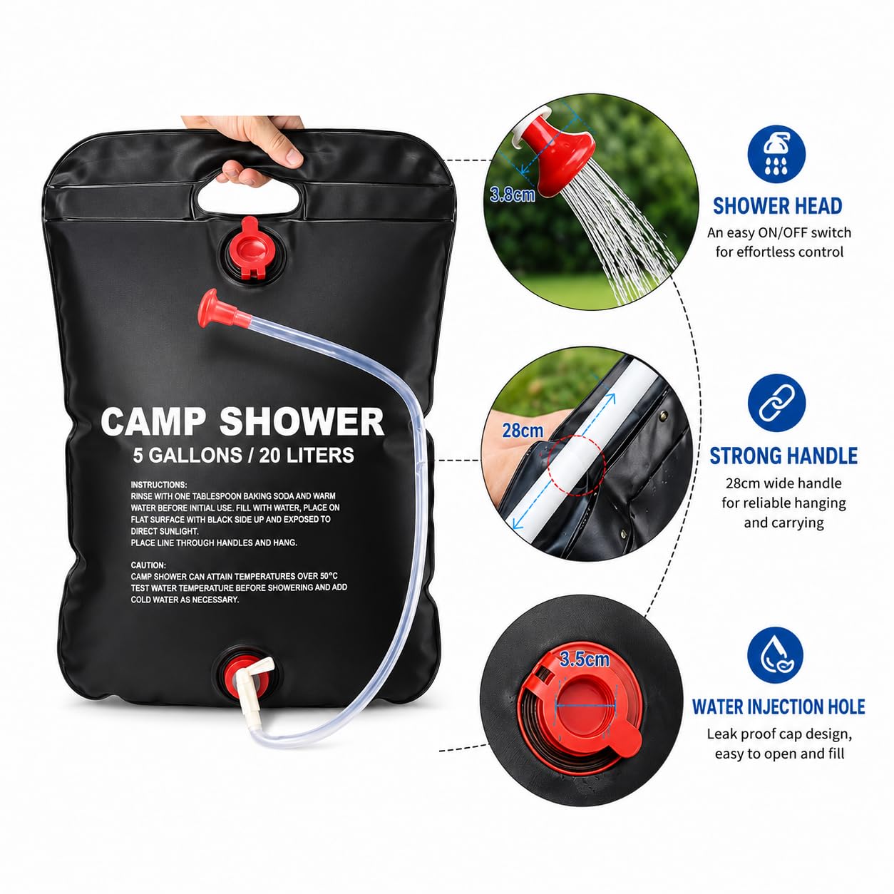 SURFSPRINT bag hanging from a tree providing hands-free rinsing
