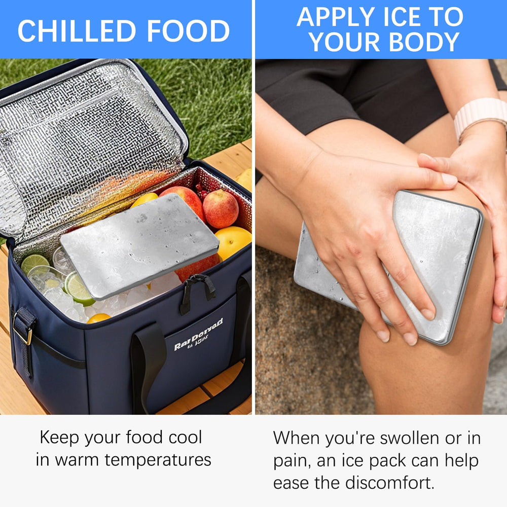 Surmol ice pack on picnic blanket showing durable cooling for outdoor meals