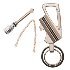 SURVIVE side profile next to coin, compact size benefit for EDC