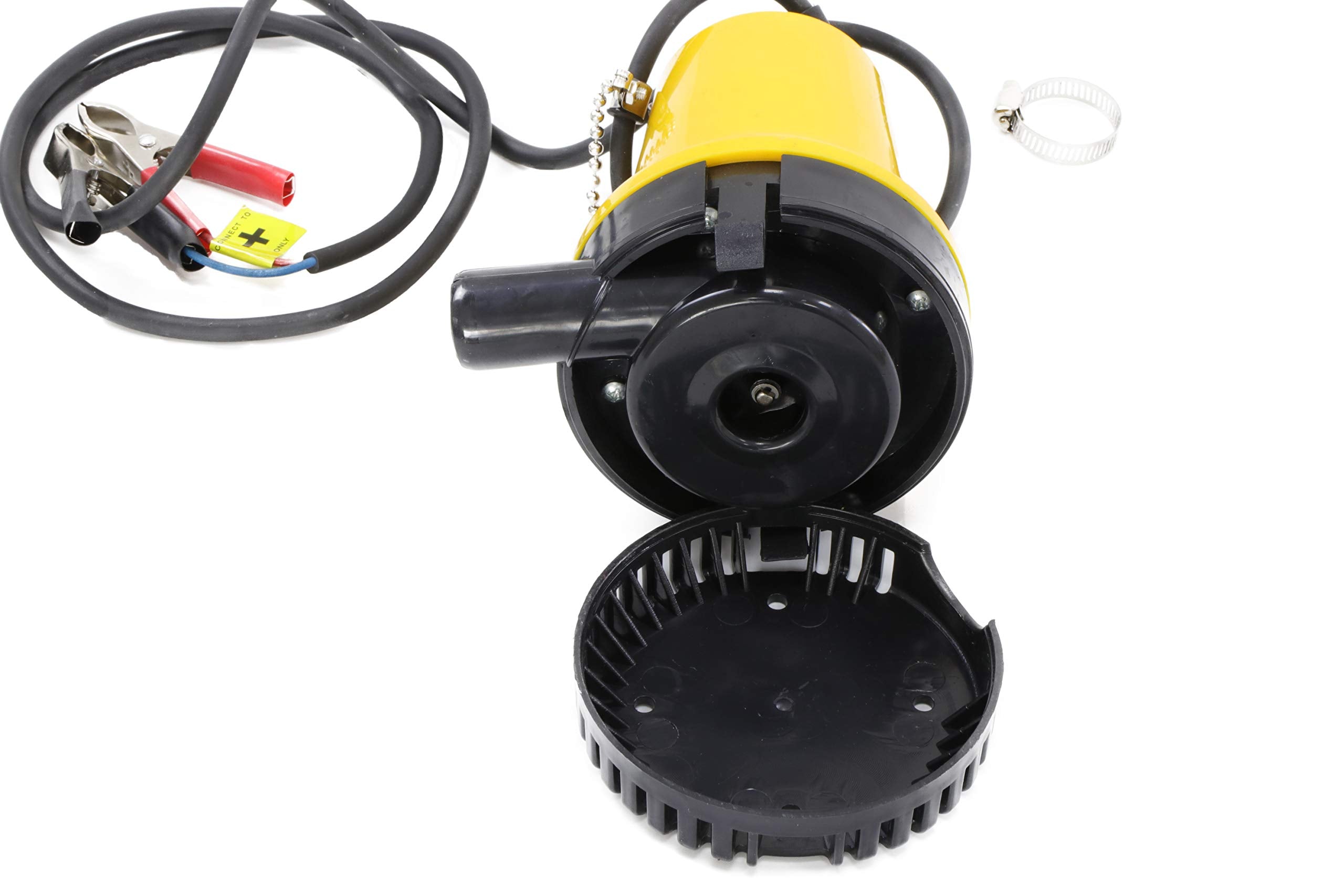 Sutekus pump side label and power cord connection highlighting electrical specifications and safety