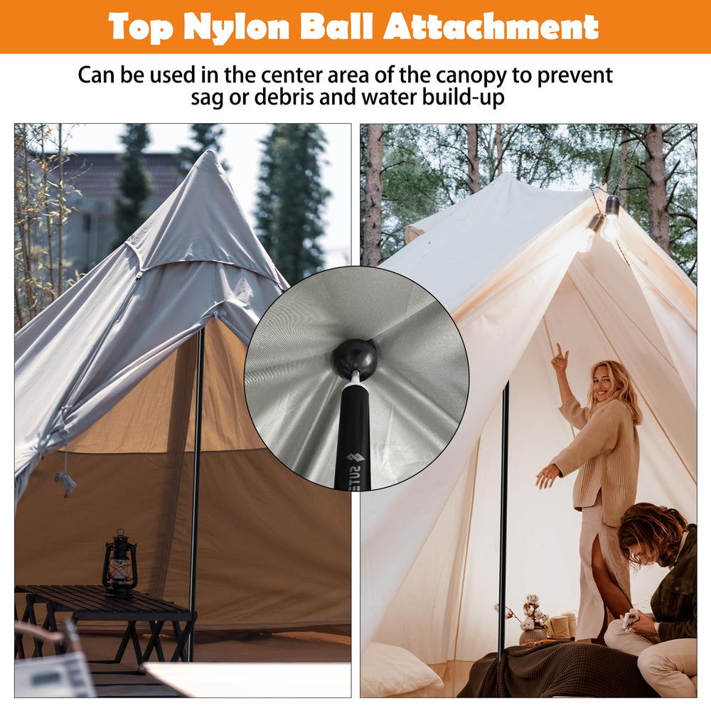Sutekus two poles supporting tarp illustrating quick shelter setup