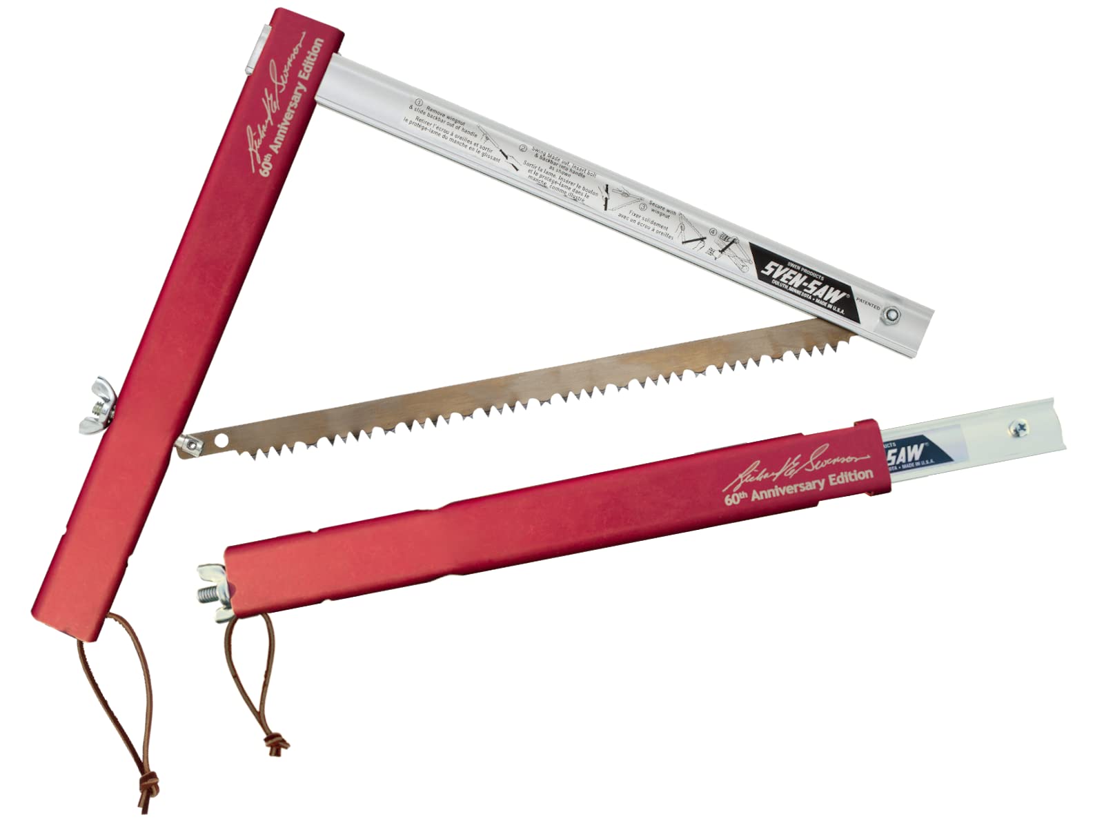 Sven-Saw blade closeup with Little Sven engraving highlighting durable craftsmanship