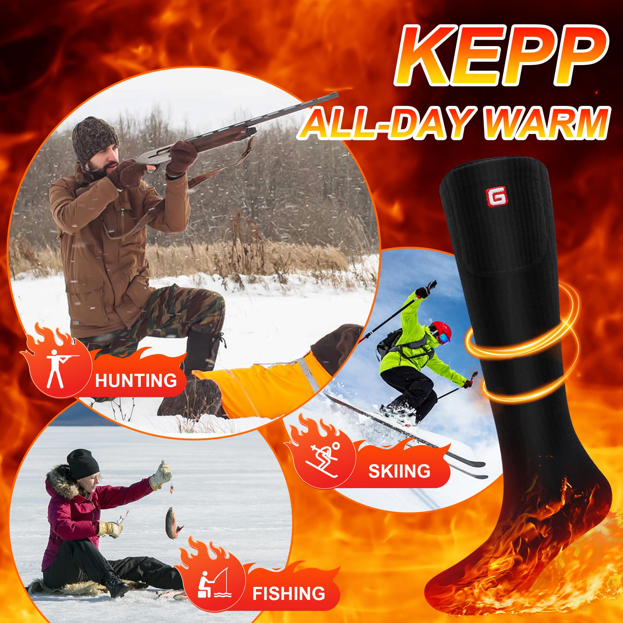 SVPRO person hiking wearing heated socks for all-day outdoor comfort