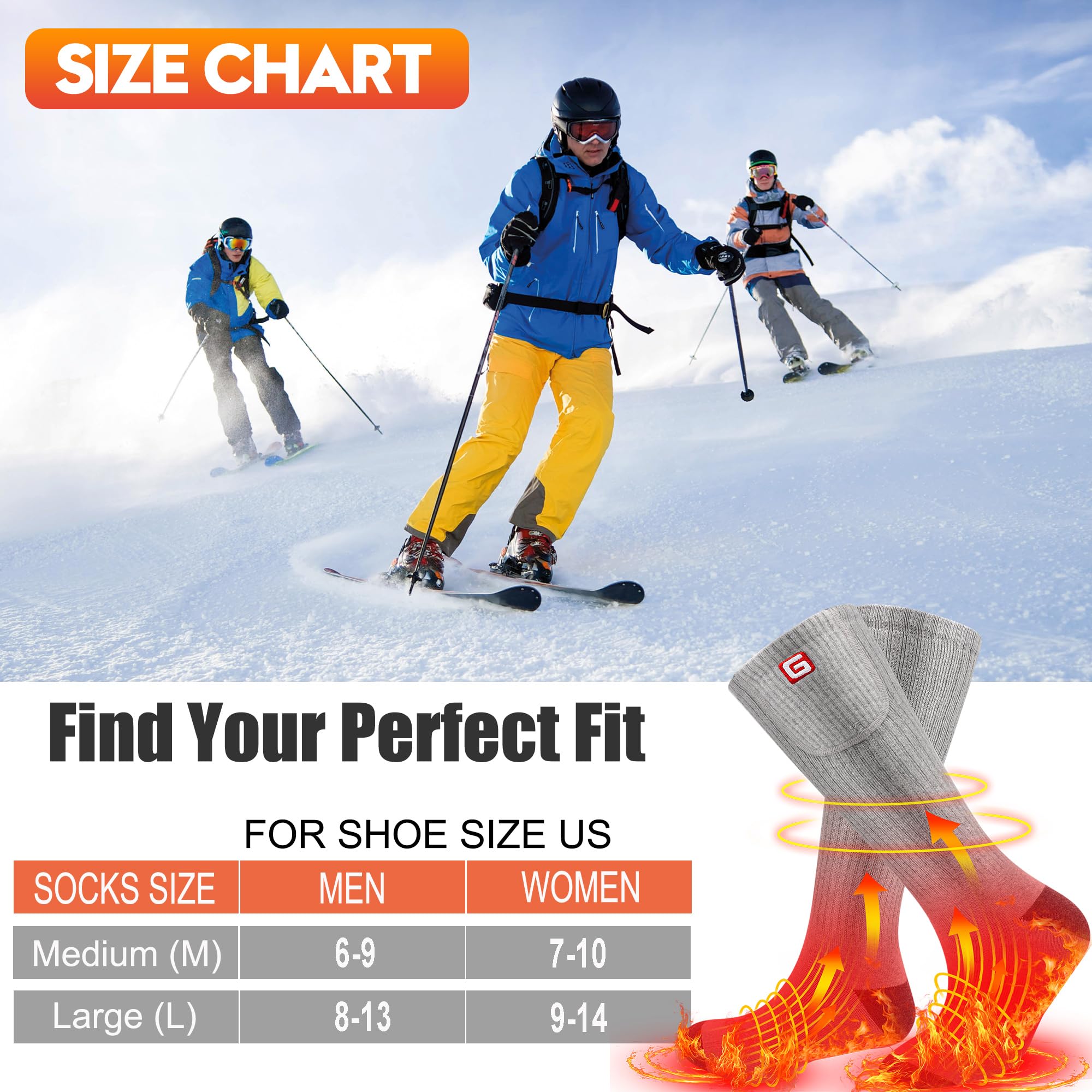 SVPRO socks in use while skiing illustrating consistent foot warmth on slopes