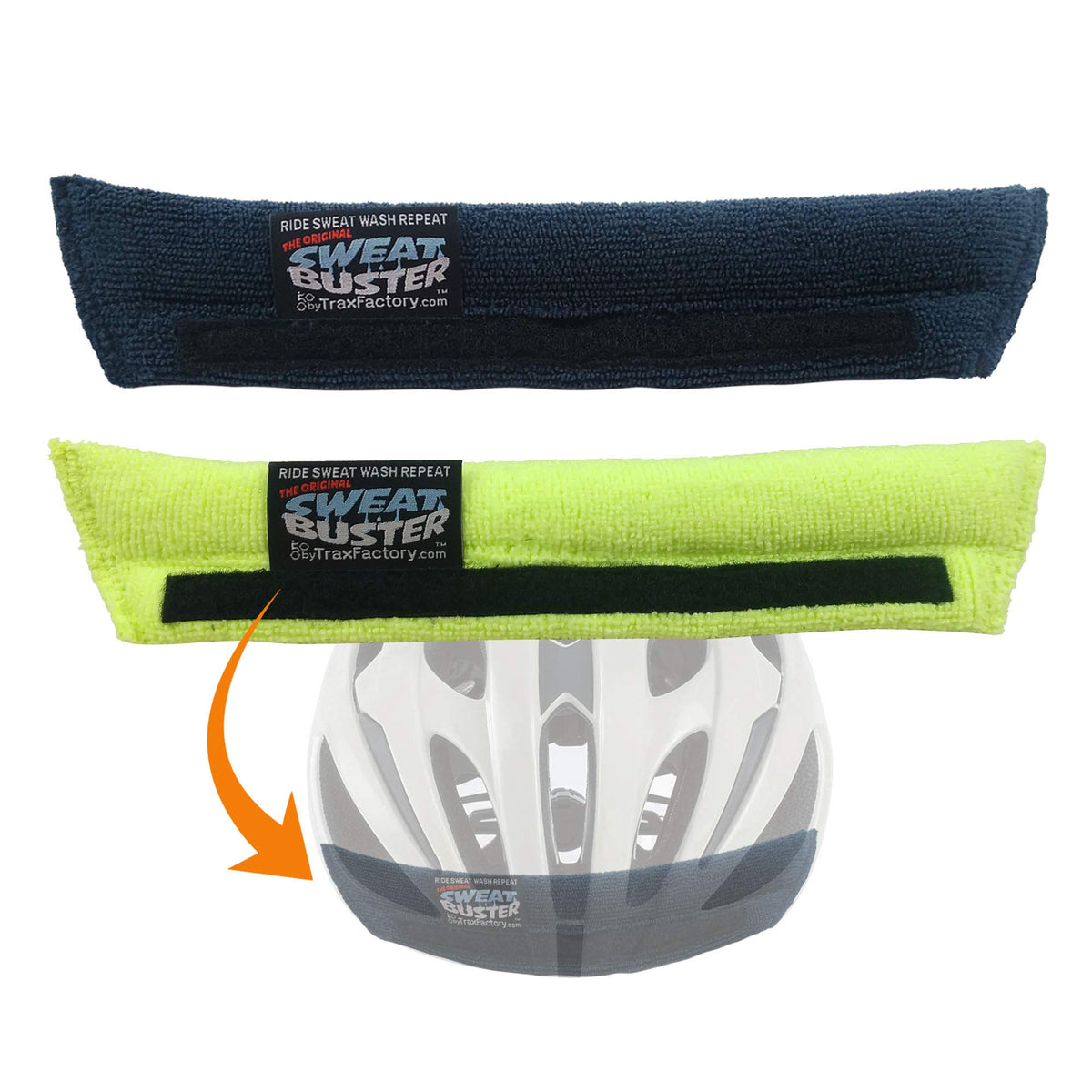 Sweat Buster front view showing liner shape and secure fit benefit