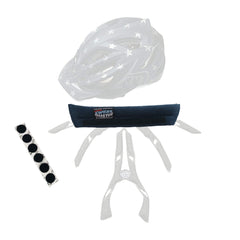 Sweat Buster installed in helmet profile keeping sweat from eyes