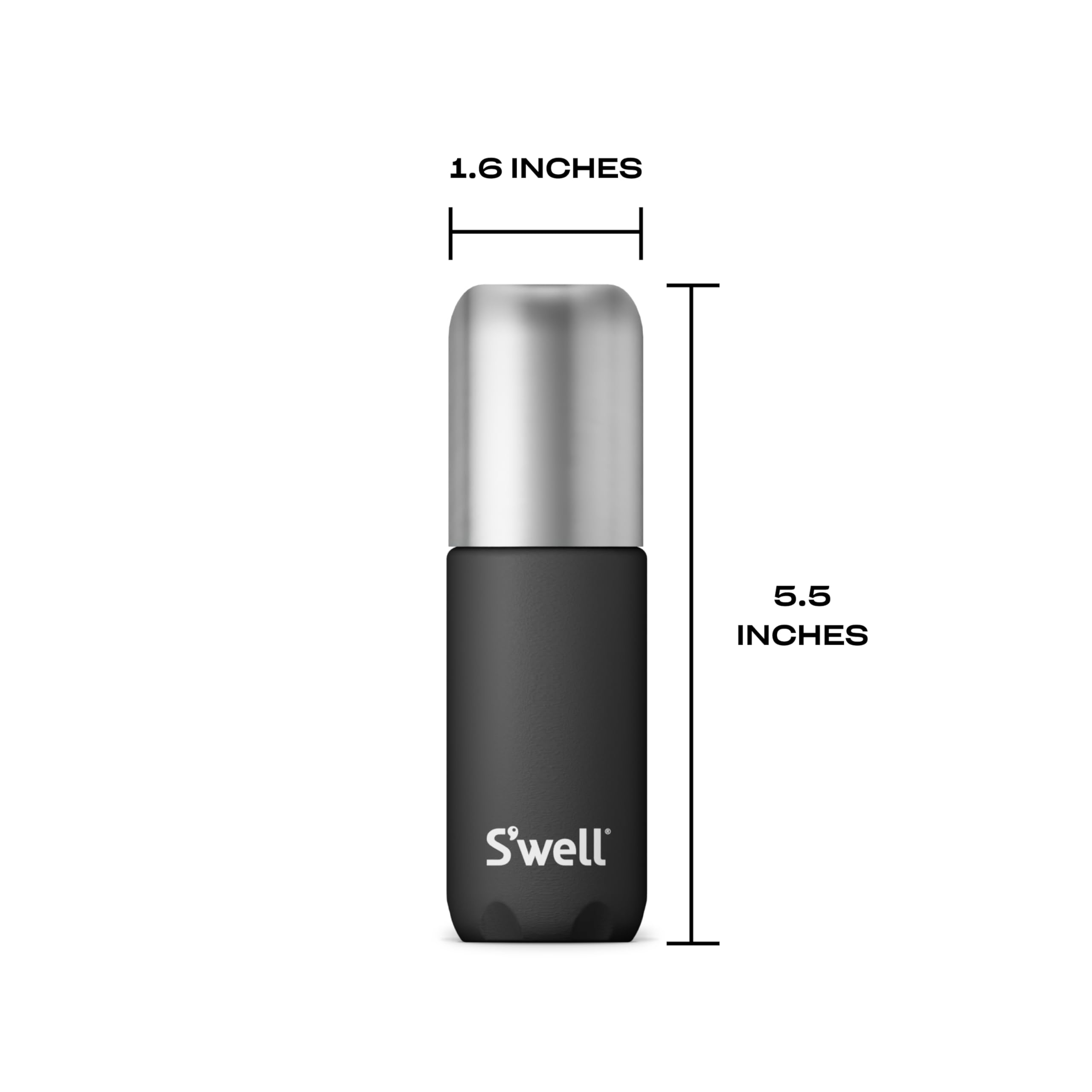 S'well pump dispensing shampoo into hand, precise dosing to reduce waste