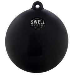 SWELL Wakesurf front view of 25-inch black bumper ball protecting hull