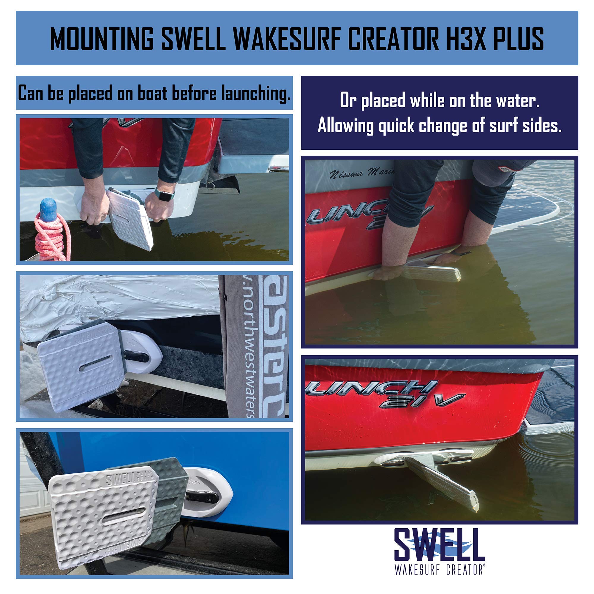 SWELL Wakesurf Creator suction mounts attached quickly for secure hold