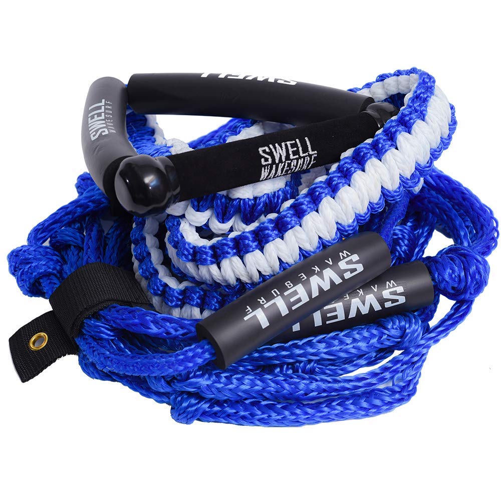 SWELL Wakesurf front packaging showing rope and features for easy setup