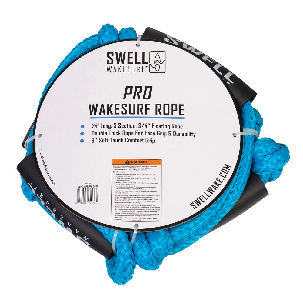 SWELL Wakesurf full 24-foot rope laid out demonstrating adjustable length benefit