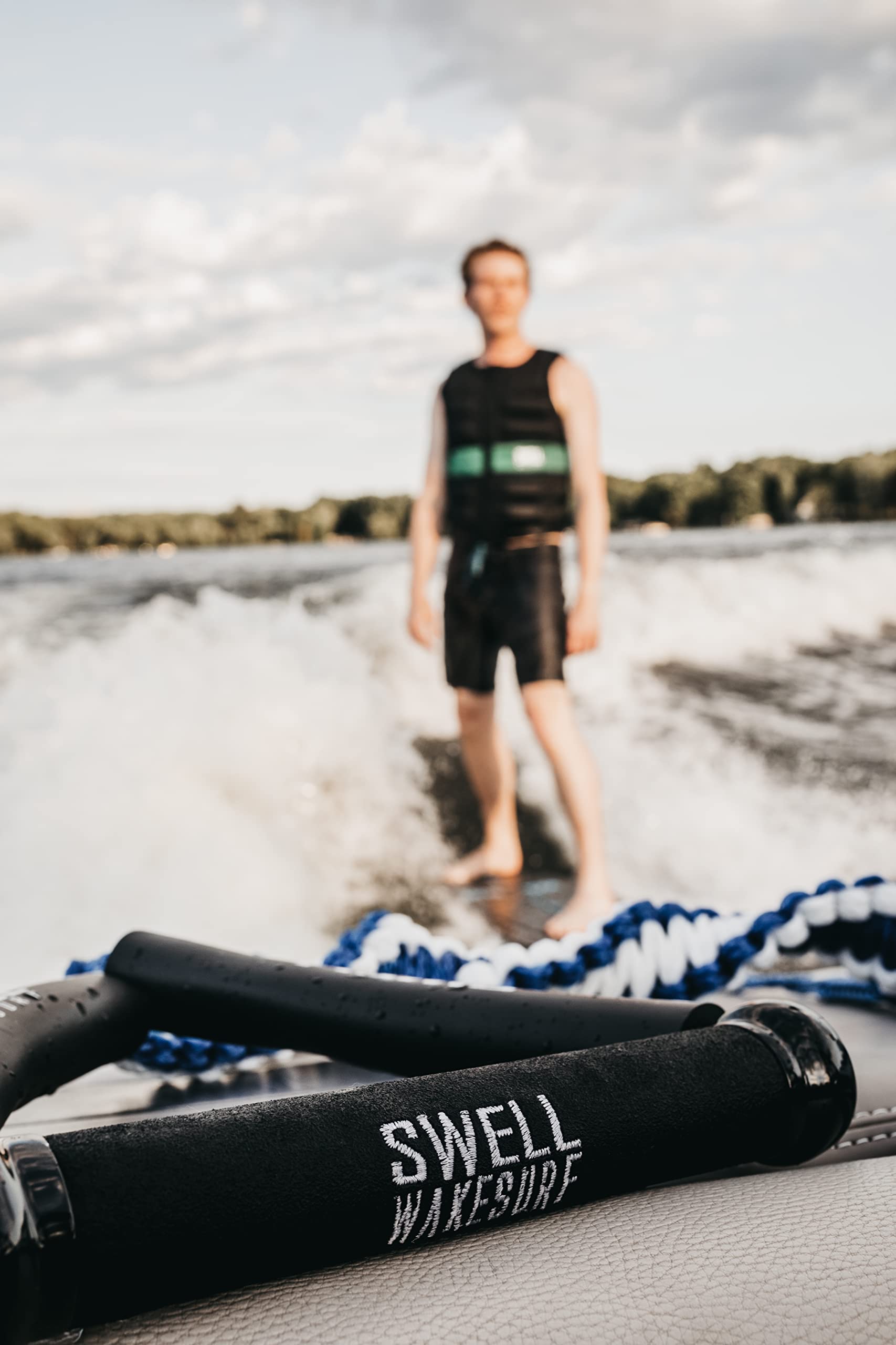 SWELL Wakesurf lifestyle boat scene family enjoying safer wakesurfing