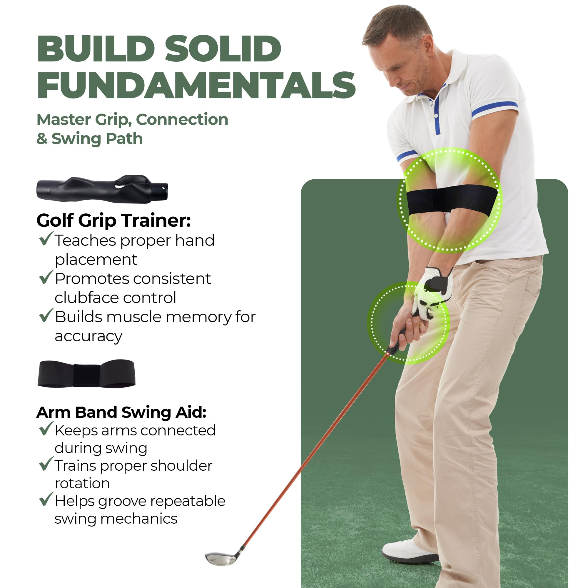 Swept Supplies grip trainer detail demonstrating correct finger placement and improved control