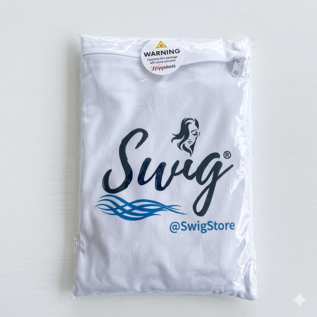 SWIG turban on swimmer with extensions demonstrating protection in a pool