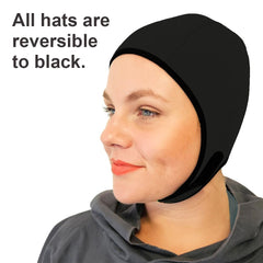 SwimCell cap worn by swimmer illustrating secure fit in water