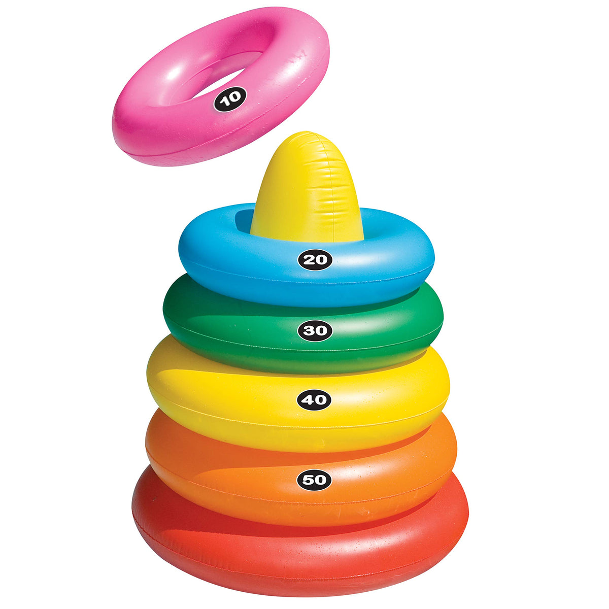 Swimline front view target buoy showing bright colors and easy setup benefit