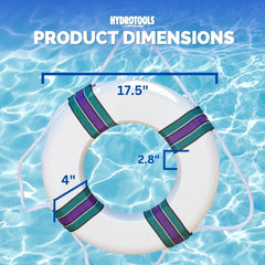 SWIMLINE life ring floating in pool illustrating easy retrieval and buoyant use