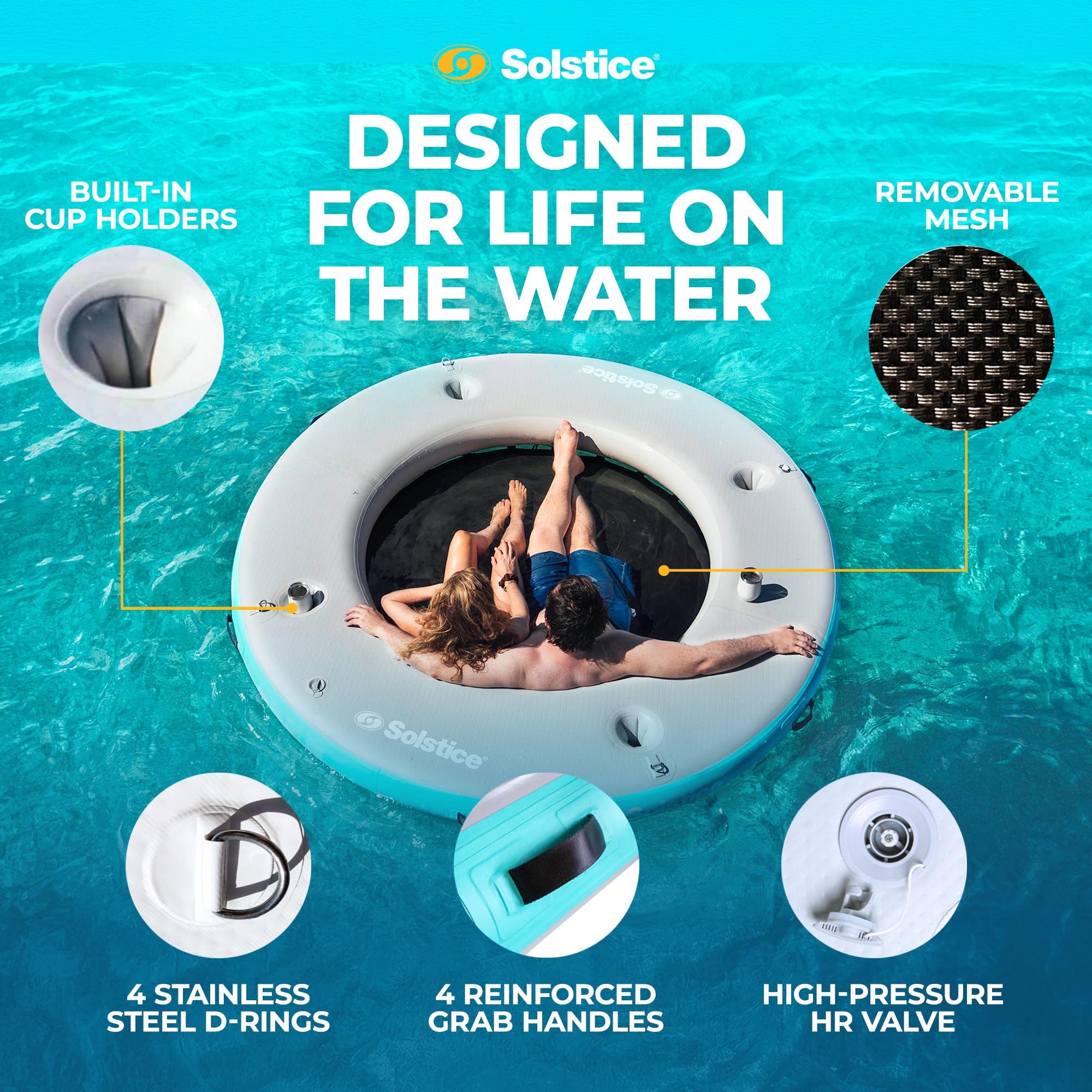 Swimline Solstice accessory kit with pump and carry bag for quick inflation and compact storage