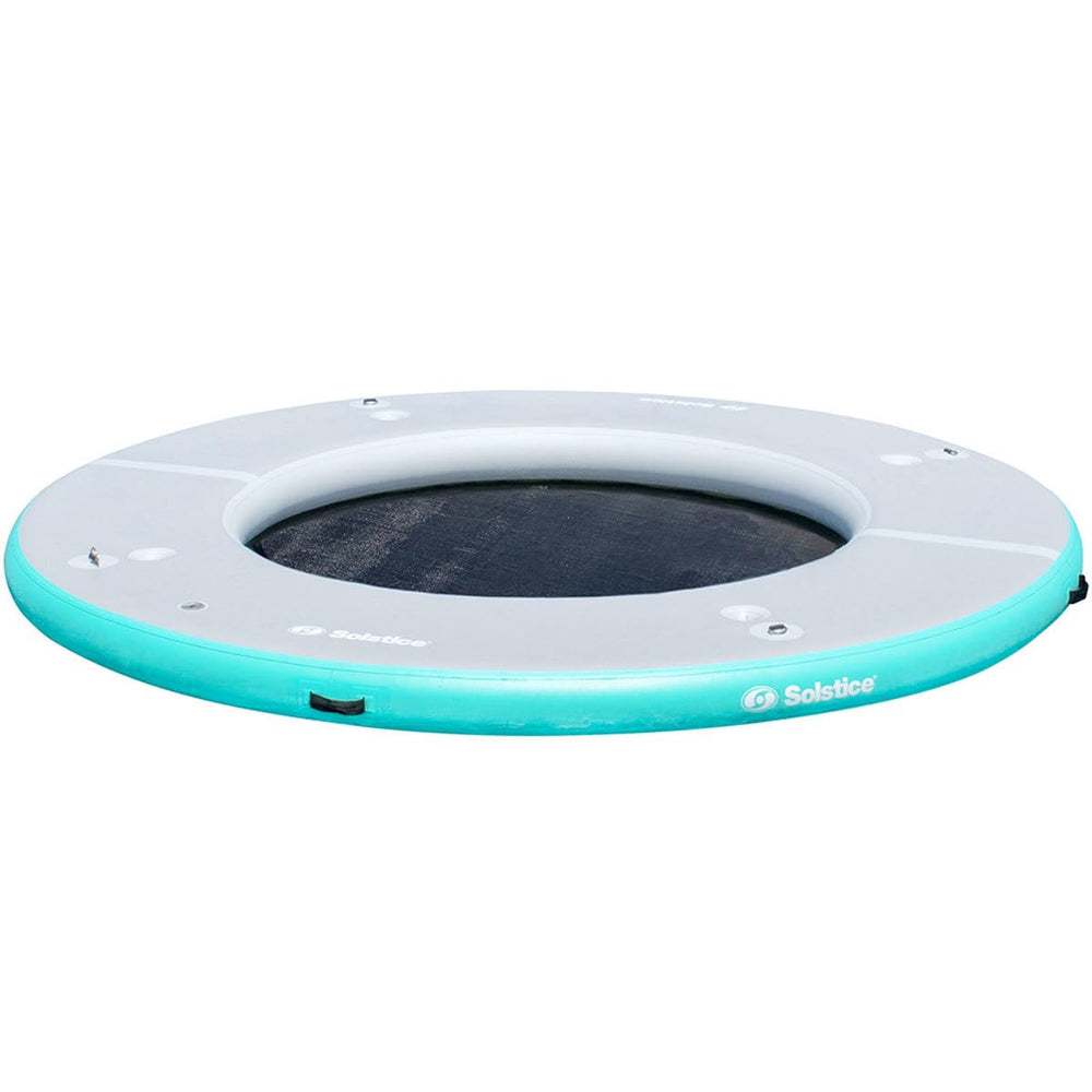 Swimline Solstice in use with family lounging and pets for stable, multi‑person enjoyment
