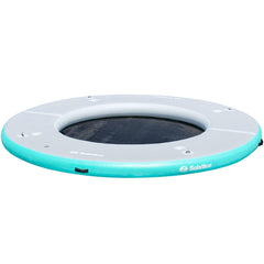 Swimline Solstice in use with family lounging and pets for stable, multi‑person enjoyment