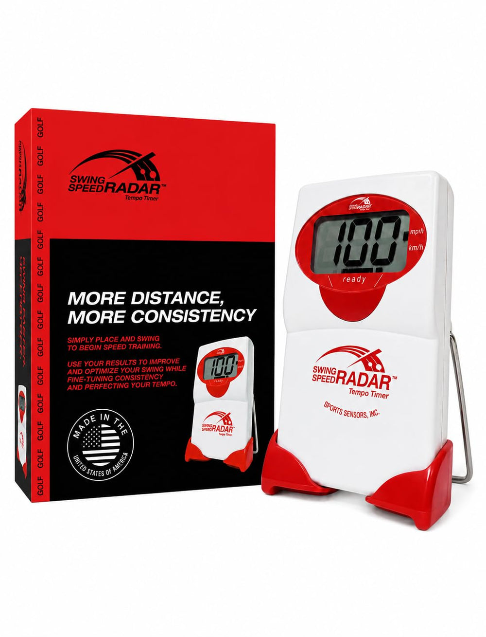 swing speed radar front display showing instant speed readout and easy visibility