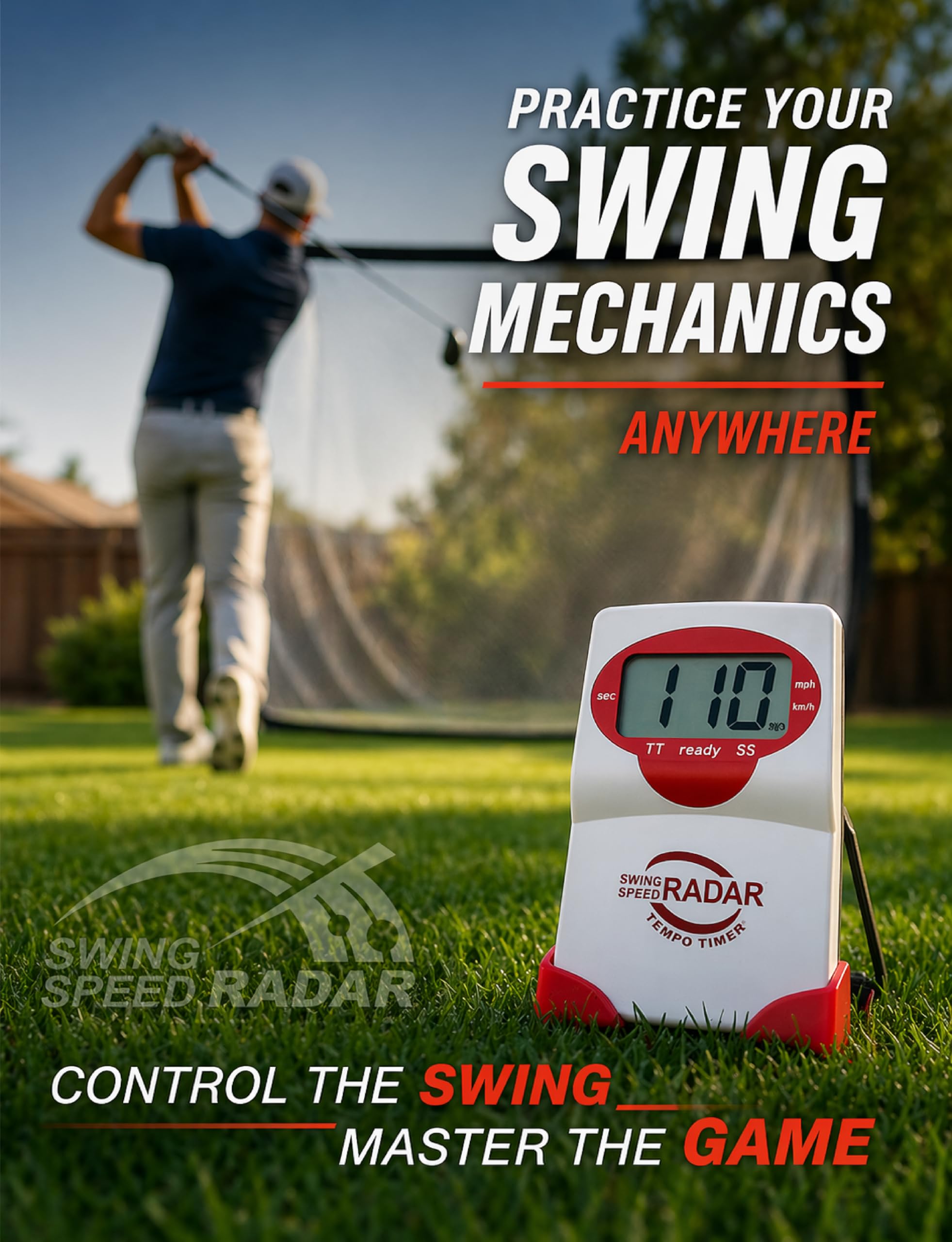 swing speed radar packaging label showing made in USA reliability and specs