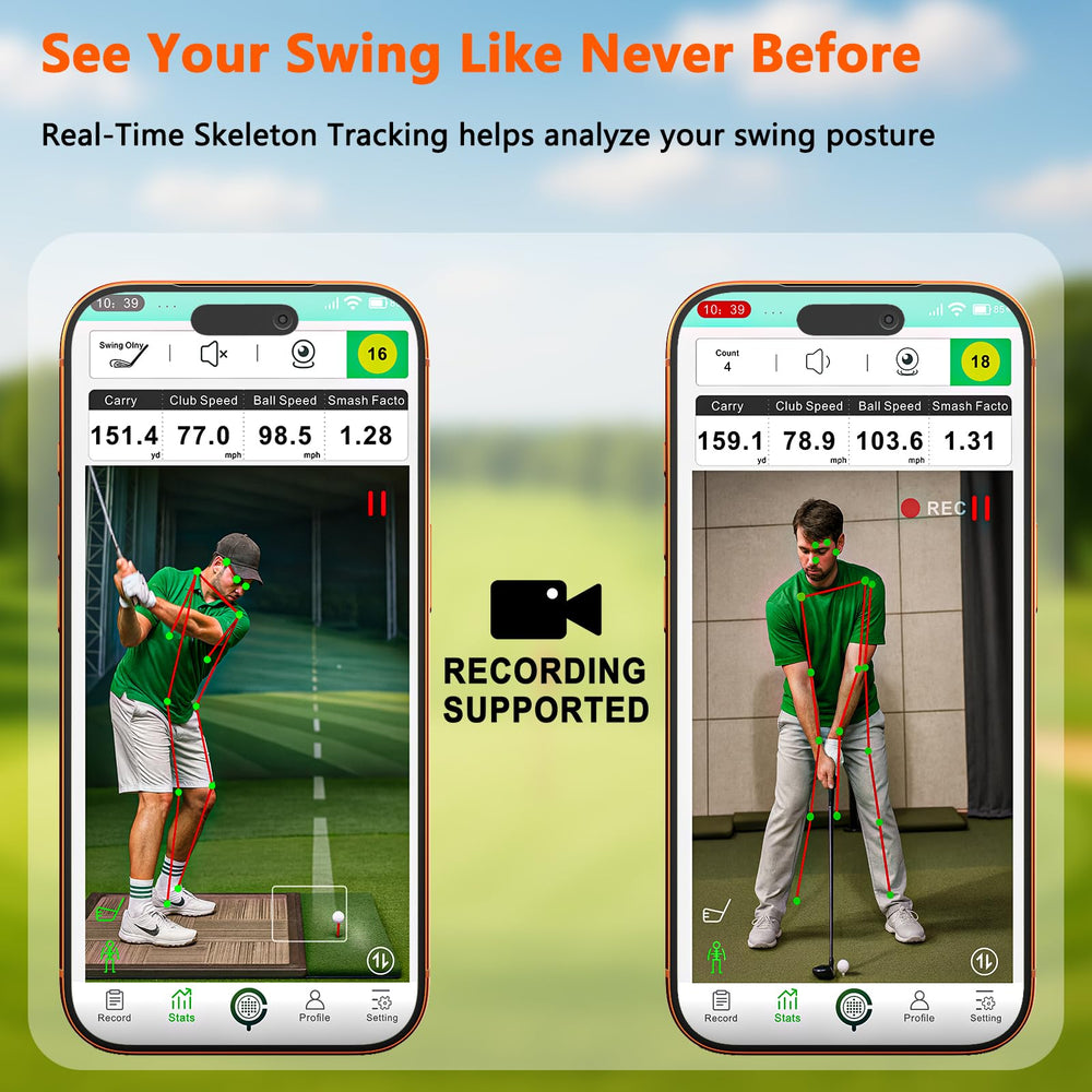 Swinora app trajectory screen showing shot path and metric insights